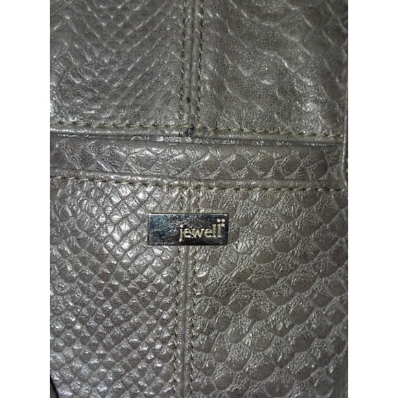 Jewell Handbag Thirty-One Cross Body Grey Snake Skin  Loaded with Pockets - Picture 3 of 8